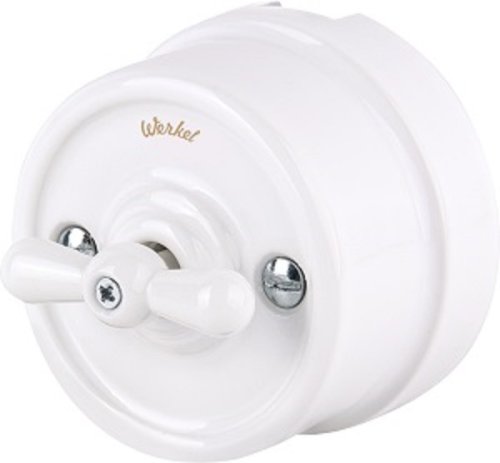 Переключатель-ретро керамика Werkel Retro 1-кл. проходной белый картинка